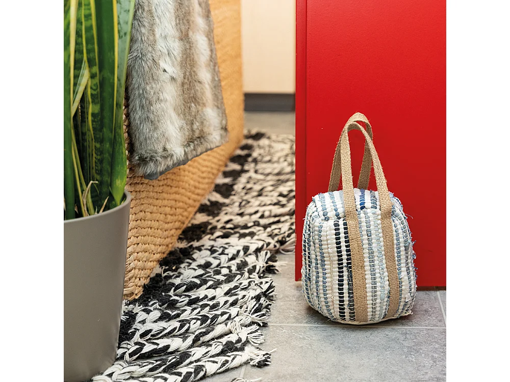 Cale porte en jute indie Bleu