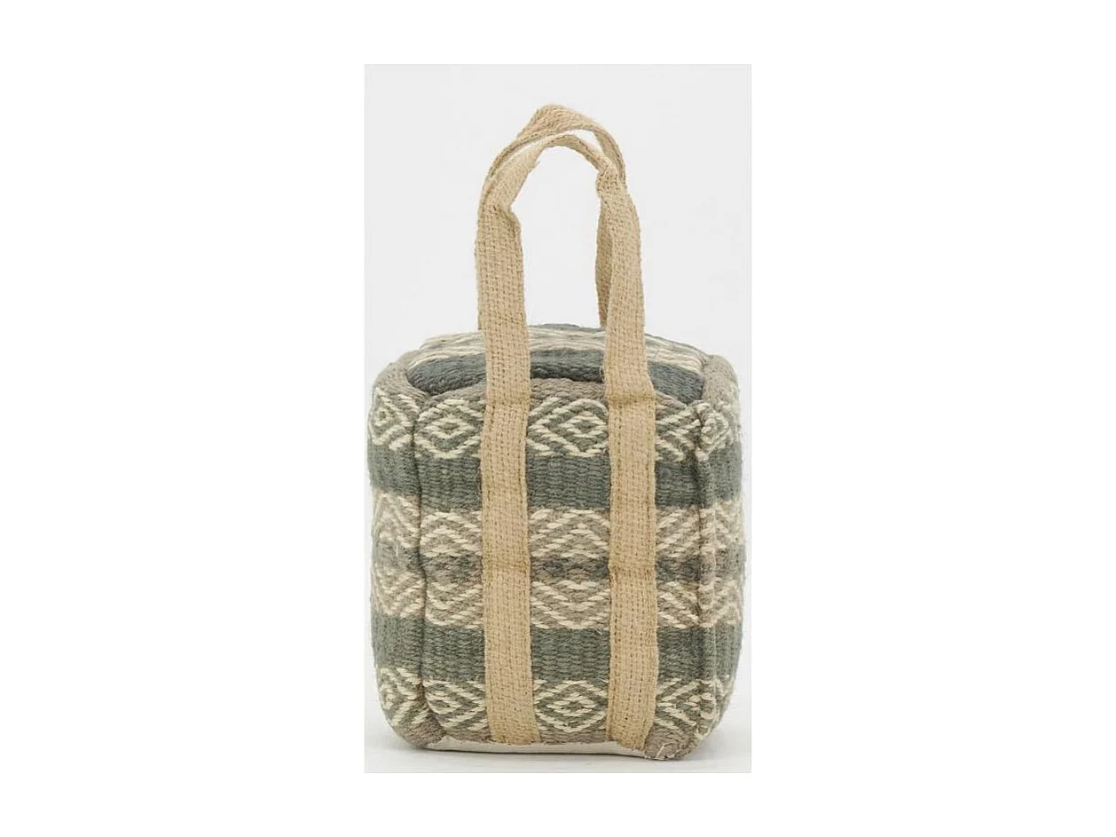 Cale-porte en coton et jute gris Gris