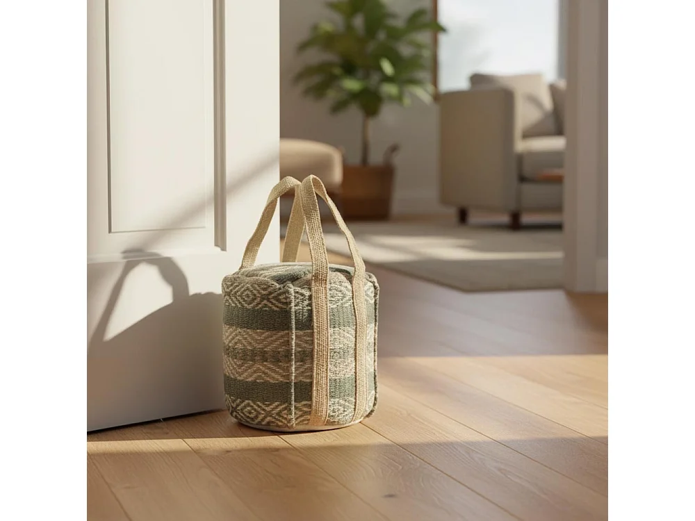 Cale-porte en coton et jute gris Gris