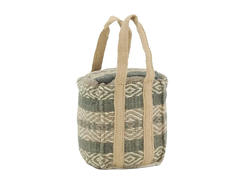 Cale-porte en coton et jute gris Gris