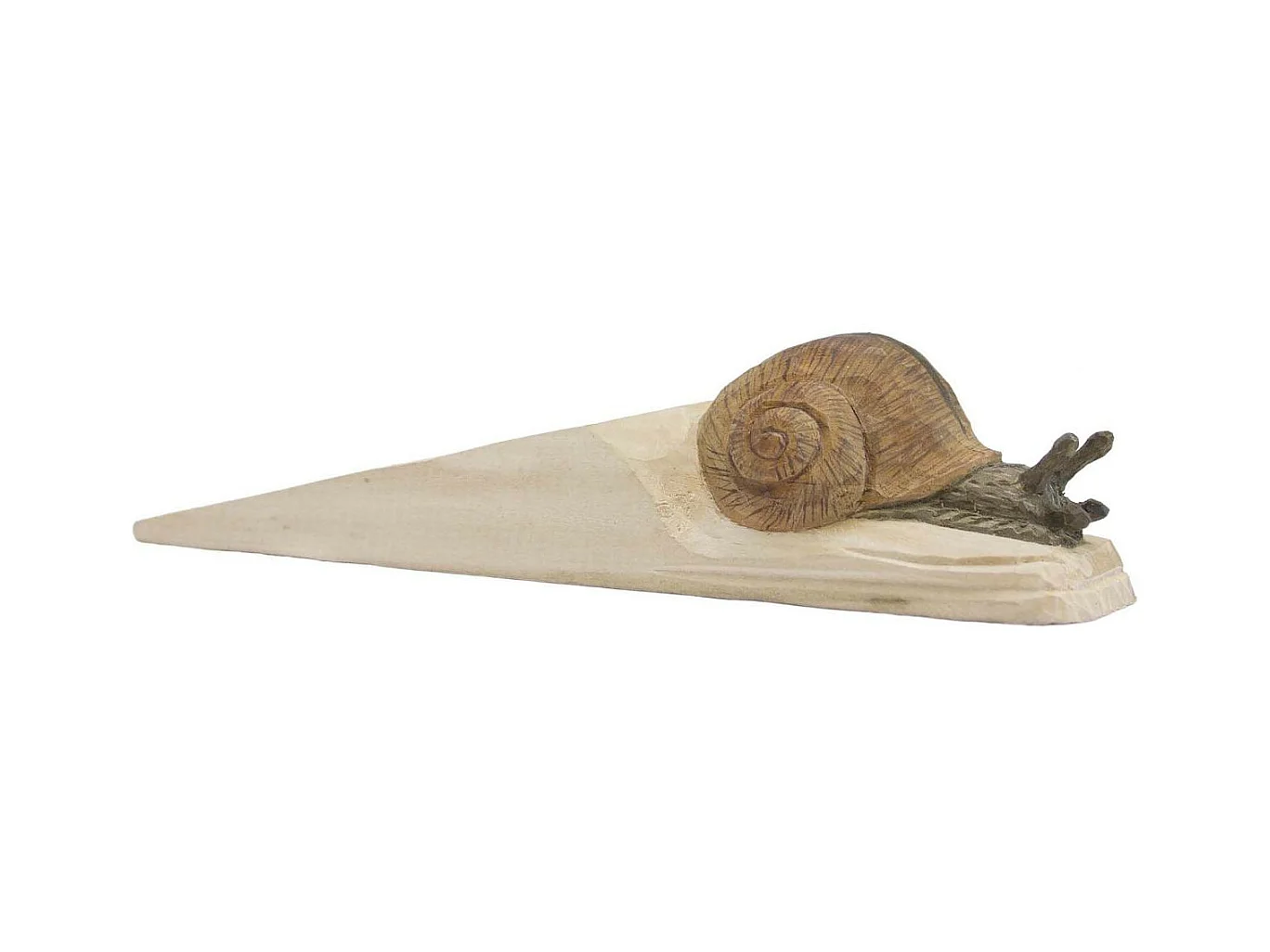 Cale-porte en bois sculpté à la main Animal Escargot de Bourgogne