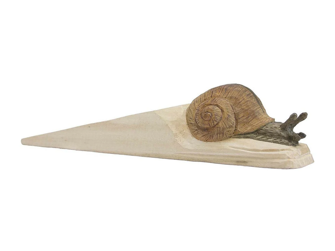 Cale-porte en bois sculpté à la main Animal Escargot de Bourgogne