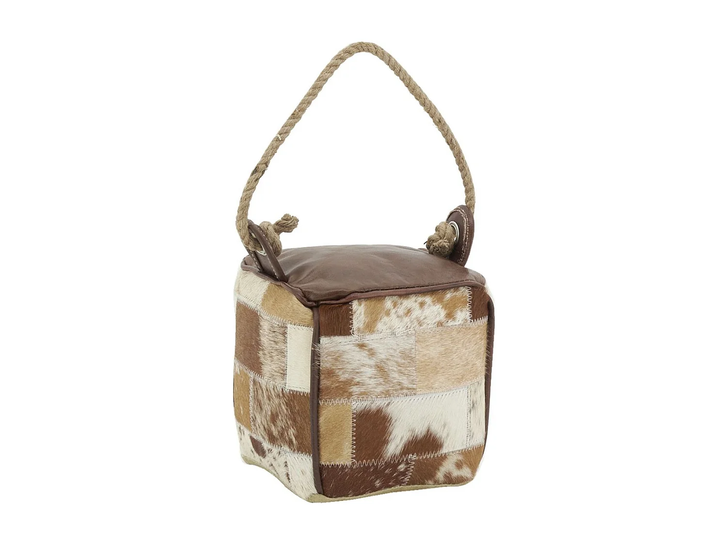 Cale-porte carré en peau de vache