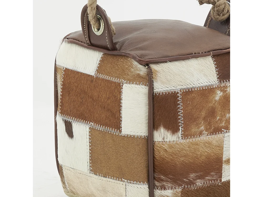 Cale-porte carré en peau de vache