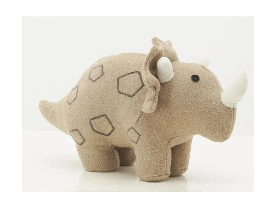 Cale-porte dinosaure en coton beige