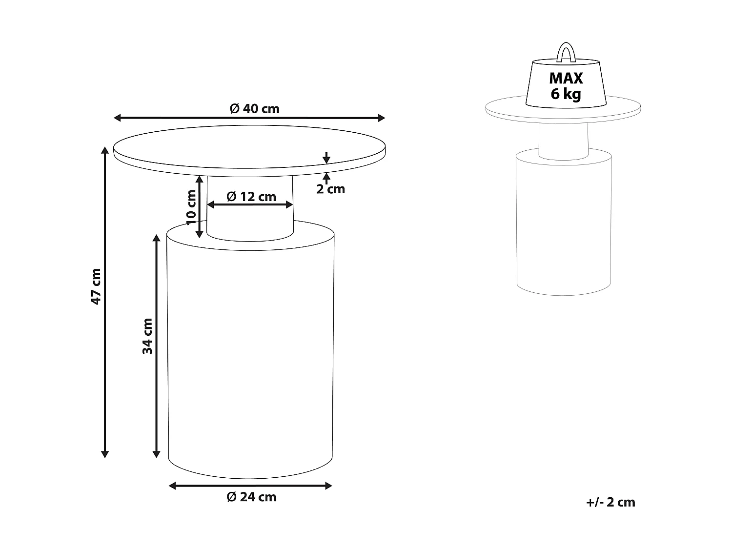 Beistelltisch aus Metall Marmor gold / weiß rund ⌀ 40 cm elegant Ariaga
