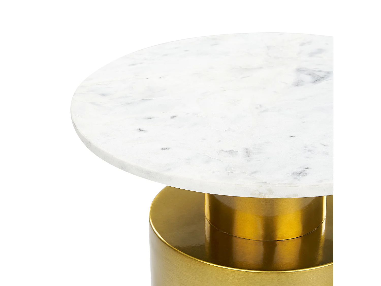 Beistelltisch aus Metall Marmor gold / weiß rund ⌀ 40 cm elegant Ariaga