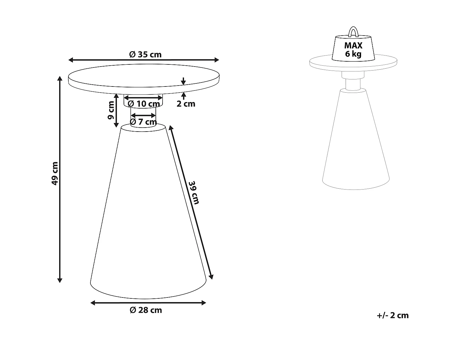 Stolik pomocniczy ANDRES Metal Złoty