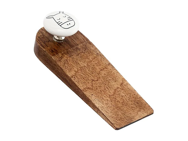 Bloc porte en bois de manguier Animaux Zèbre