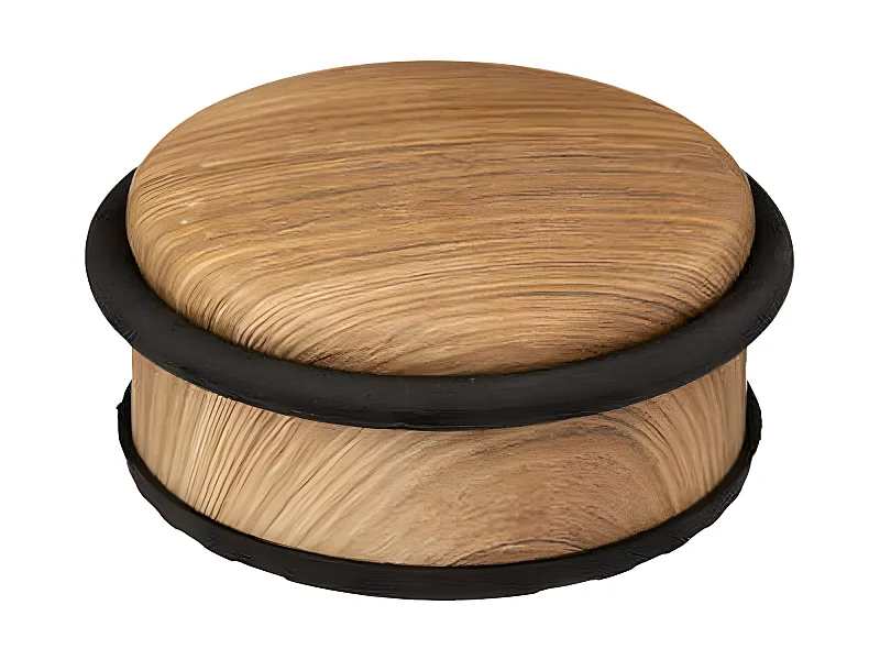 Stop Porte en Métal "Bas" 10cm Naturel & Noir