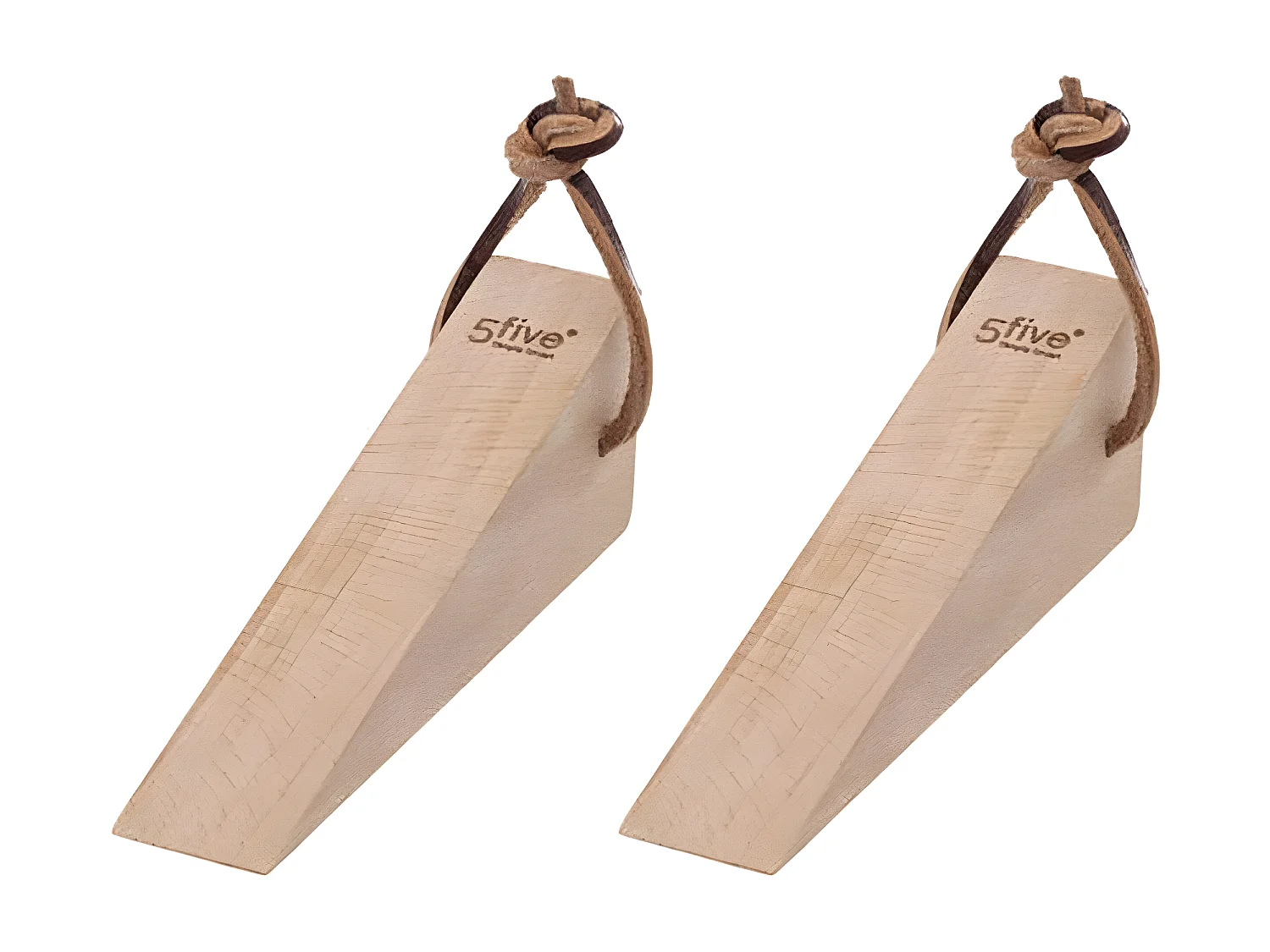 Lot de 2 Cale Portes en Bois "Hêtre" 12cm Beige