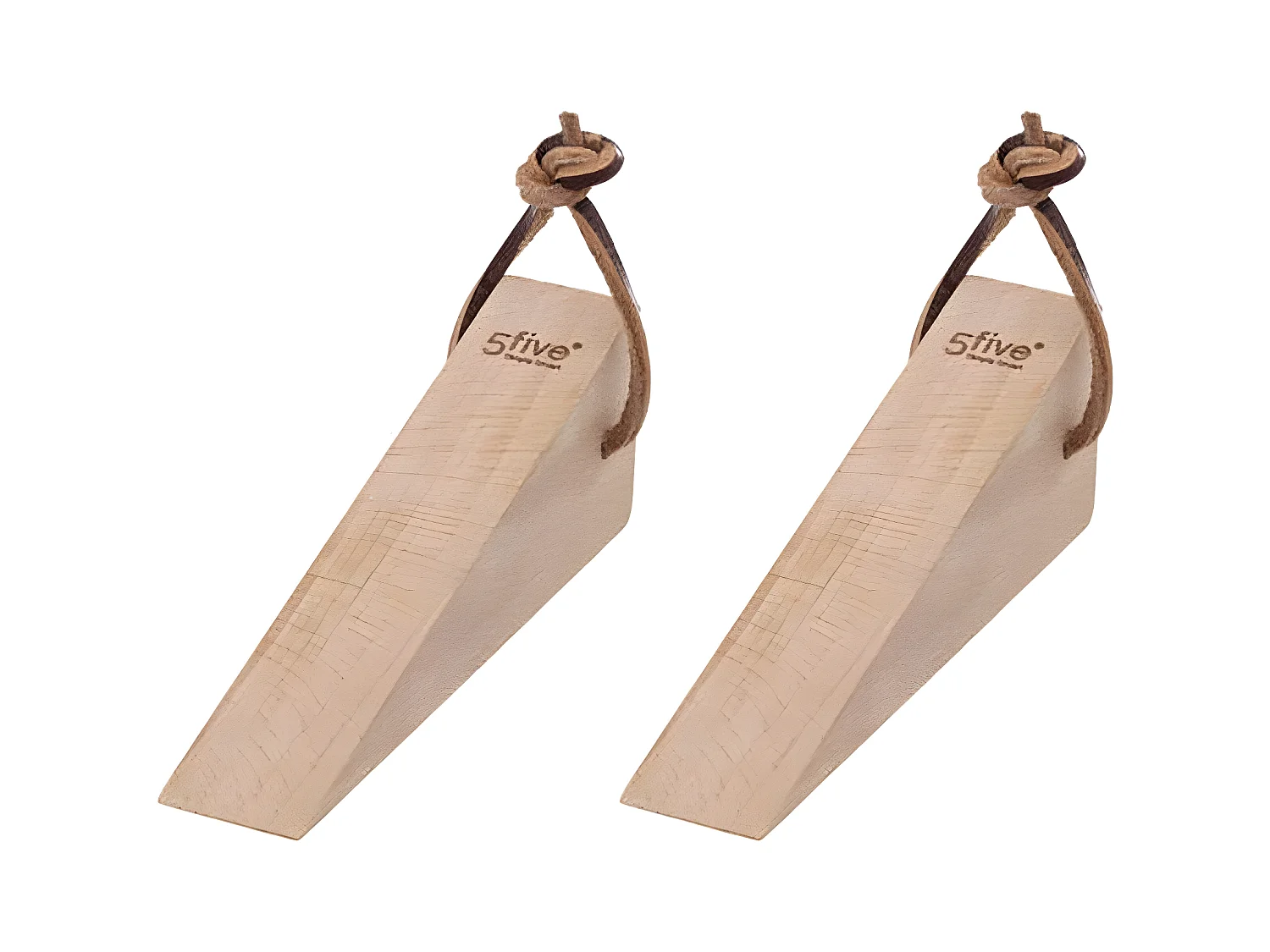 Lot de 2 Cale Portes en Bois "Hêtre" 12cm Beige