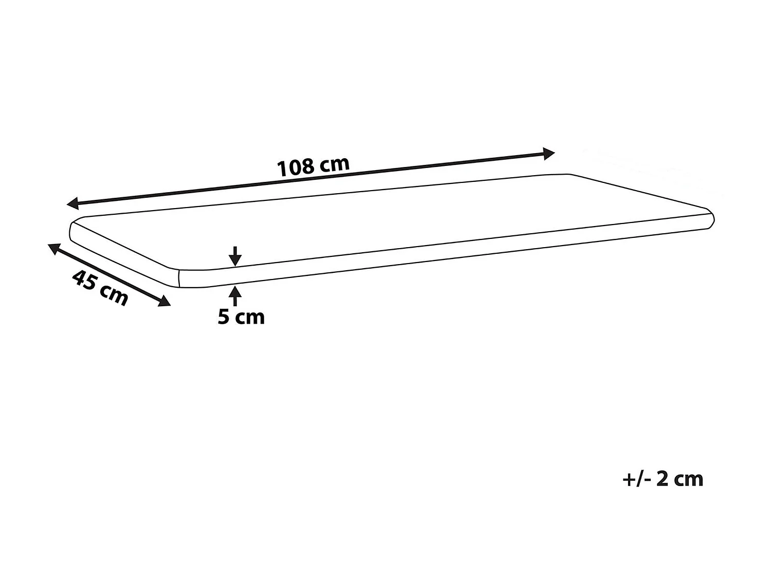 Bankauflage SOVANA 108 x 45 cm Cremeweiss