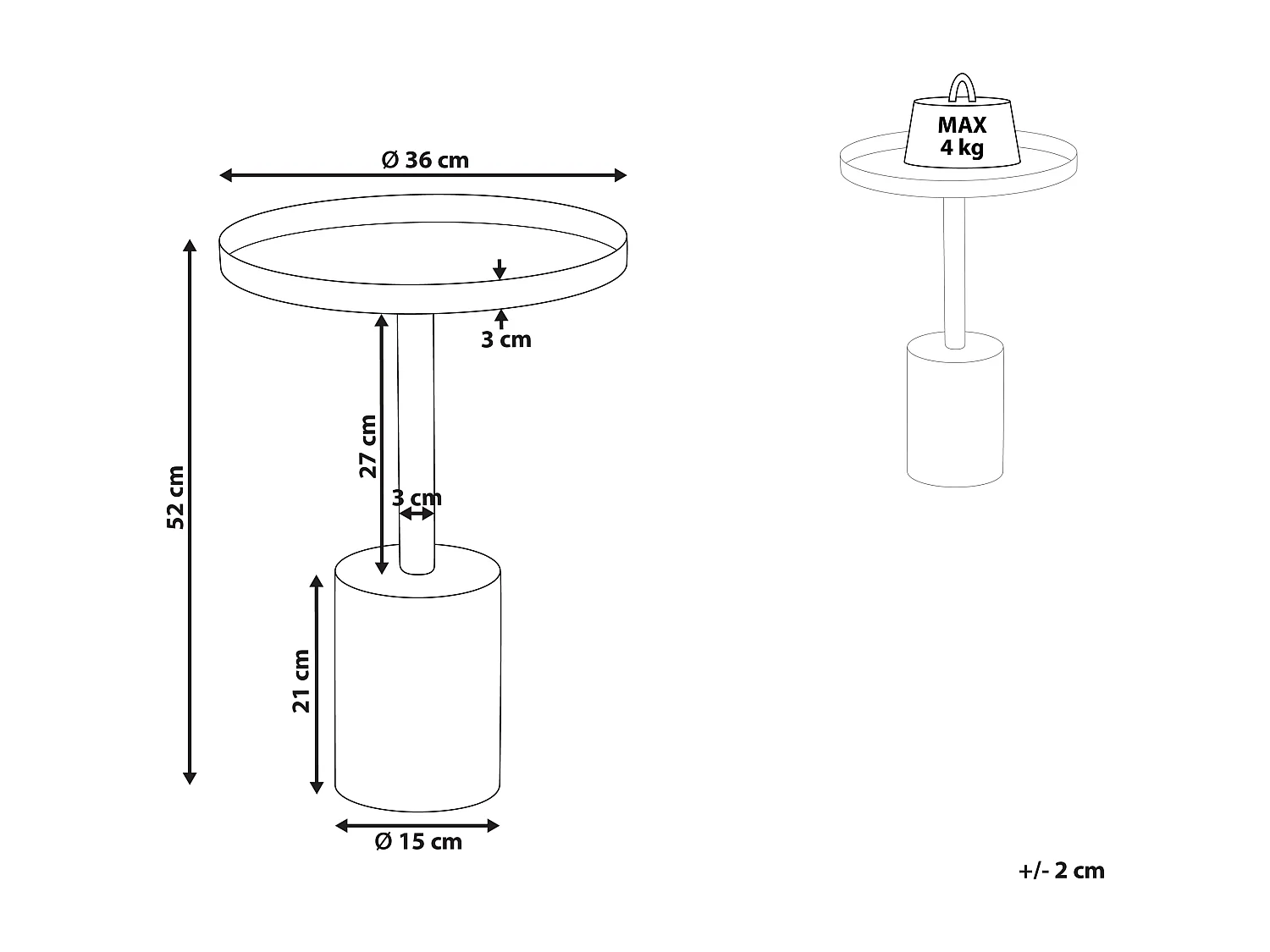 Table d'appoint CAMELO Métal Blanc
