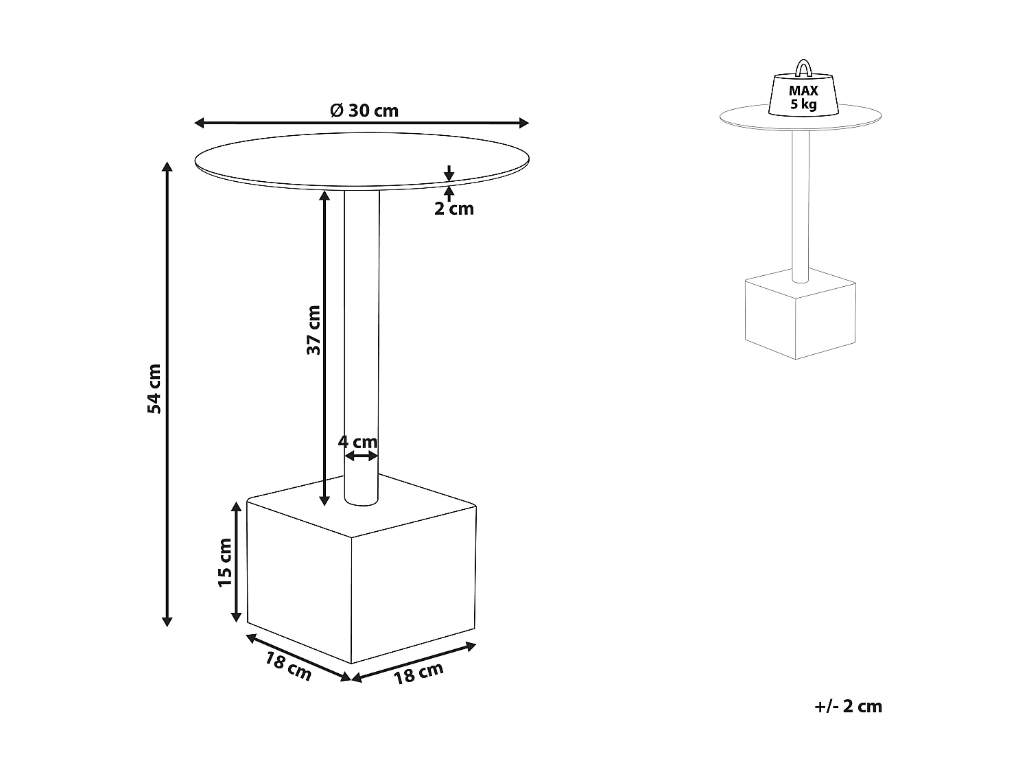 Table d'appoint COLIBRI Métal Doré
