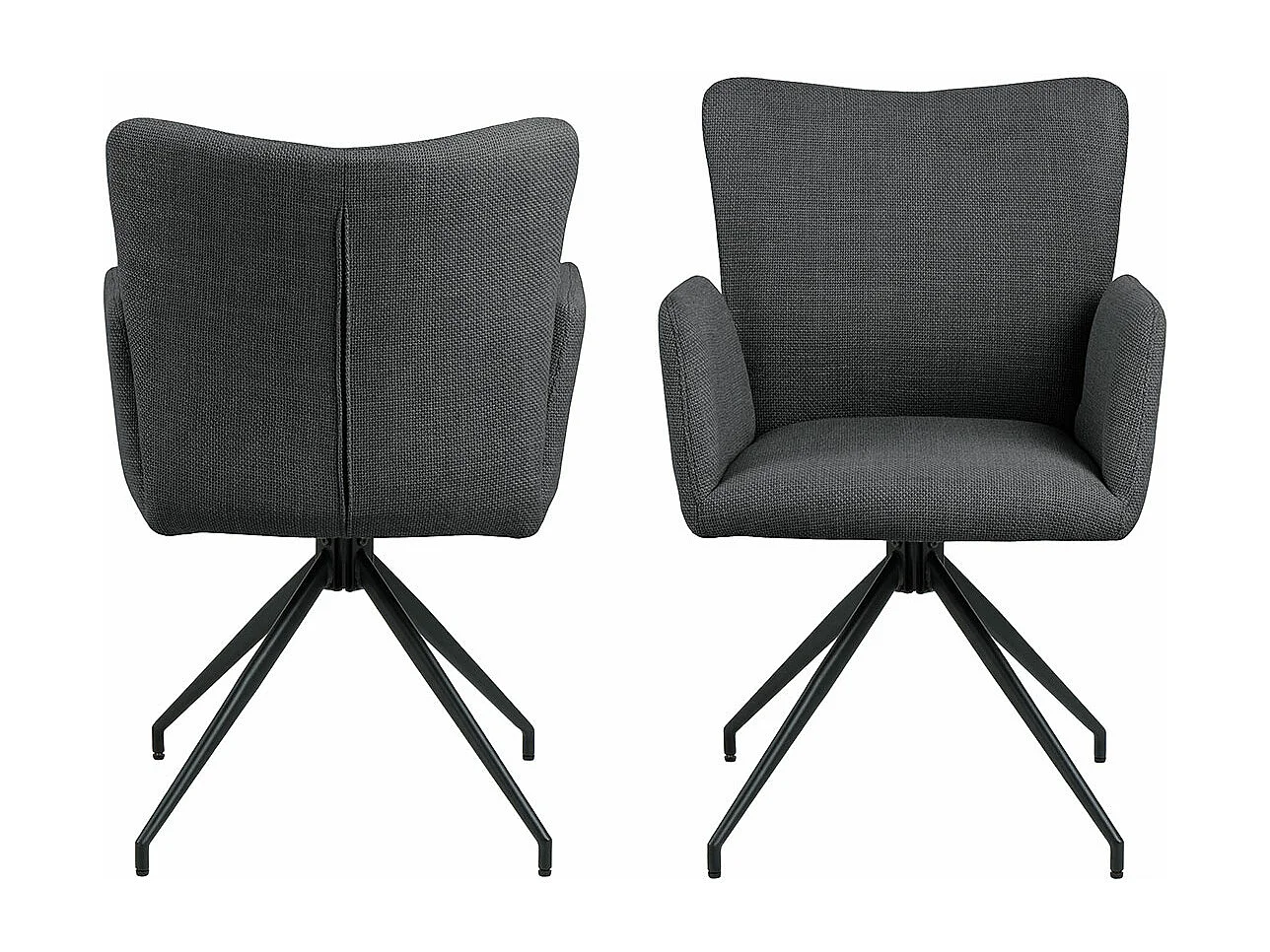 Laura chaise de salle à manger avec accoudoirs tissu gris.