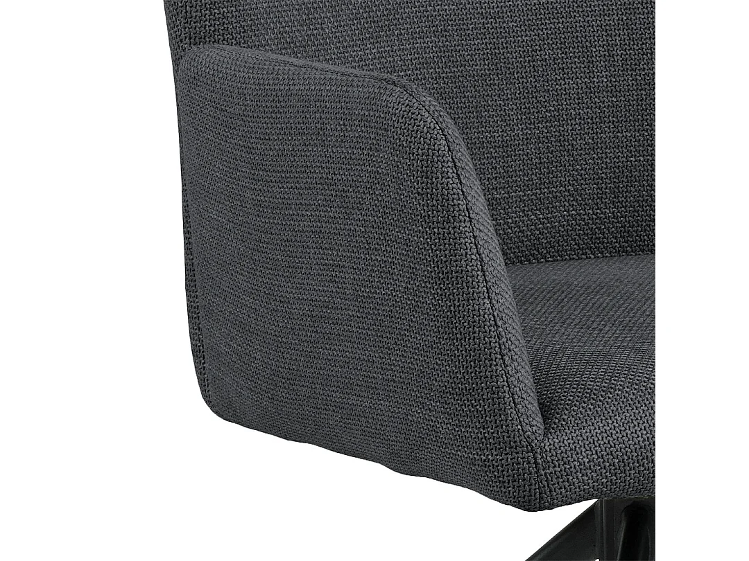 Laura chaise de salle à manger avec accoudoirs tissu gris.