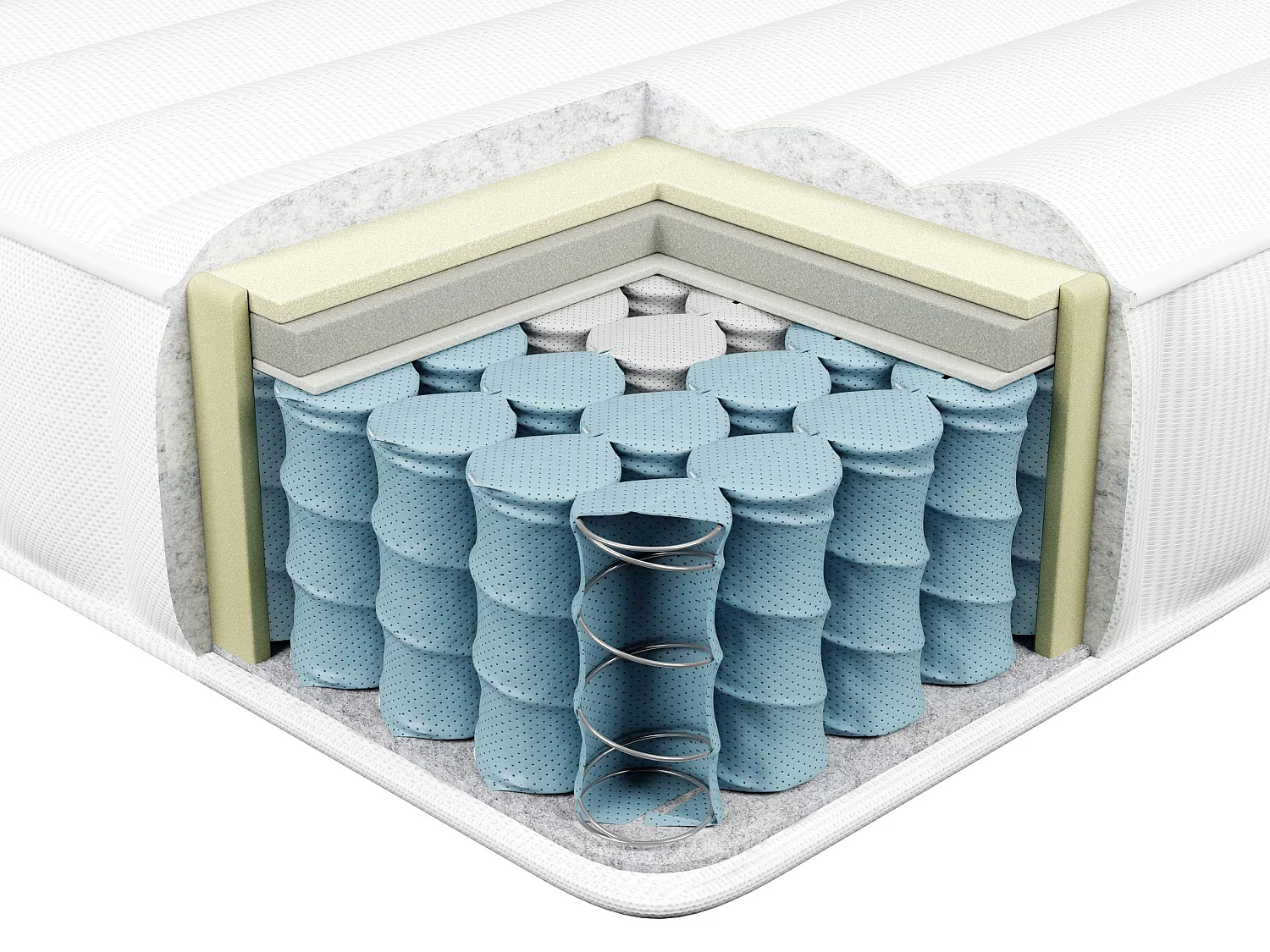 Matelas à ressorts ensachés en mousse à mémoire de forme CUSHY H3/4 Ferme 160 x 200 cm