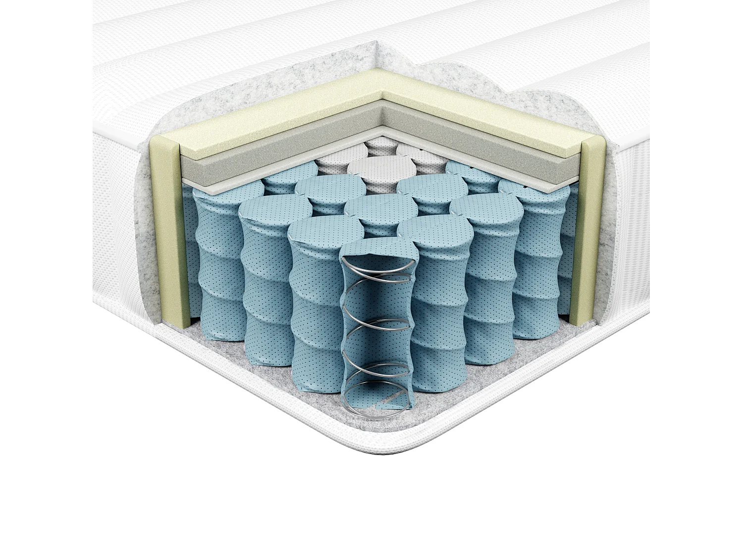 Matelas à ressorts ensachés en mousse à mémoire de forme CUSHY H3/4 Ferme 160 x 200 cm