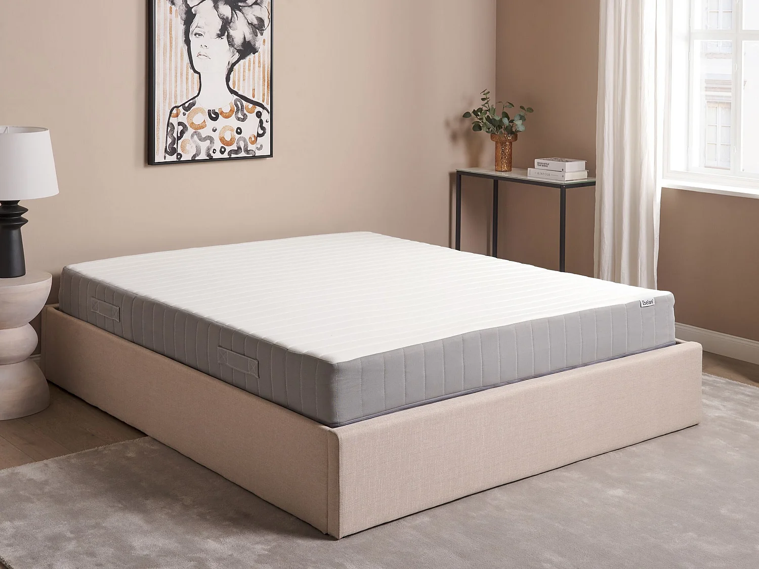 Matelas à ressorts ensachés en mousse à mémoire de forme CUSHY Ferme 160 x 200 cm