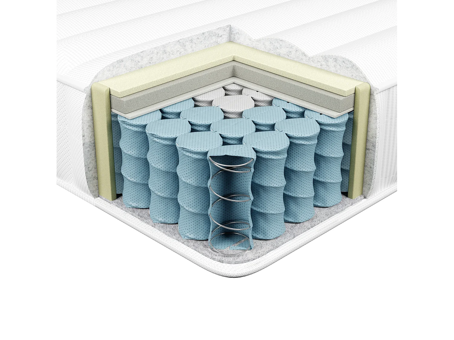 Matelas à ressorts ensachés en mousse à mémoire de forme CUSHY H2/3 Moyen 160 x 200 cm