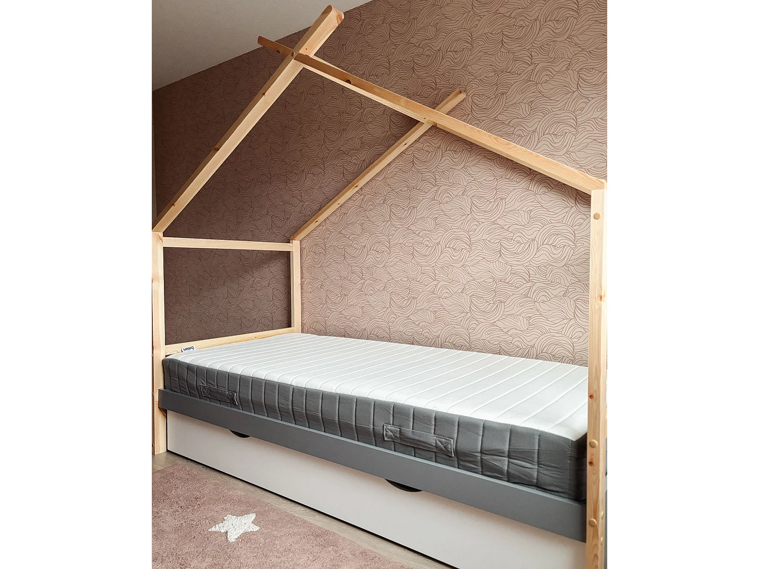Materac kieszeniowy zdejmowalny pokrowiec 90 x 200 cm twardy CUSHY
