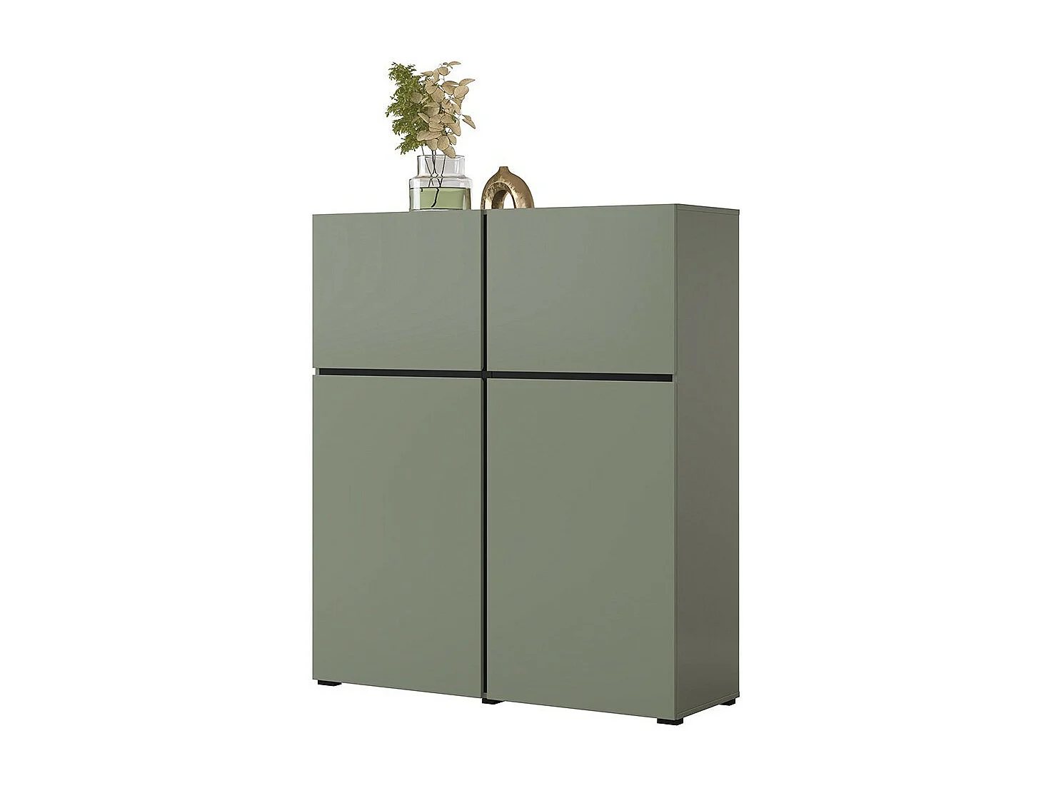 Buffet haut coloris vert sauge L120xH140xP40 collection HAVANA. Bahut  haut design avec 4 portes.