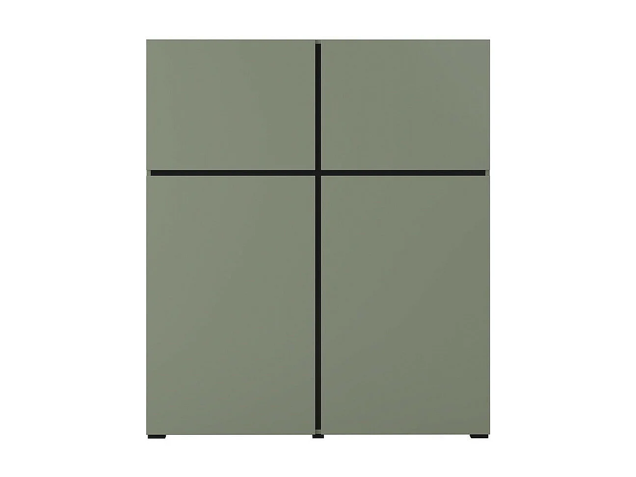 Buffet haut coloris vert sauge L120xH140xP40 collection HAVANA. Bahut  haut design avec 4 portes.