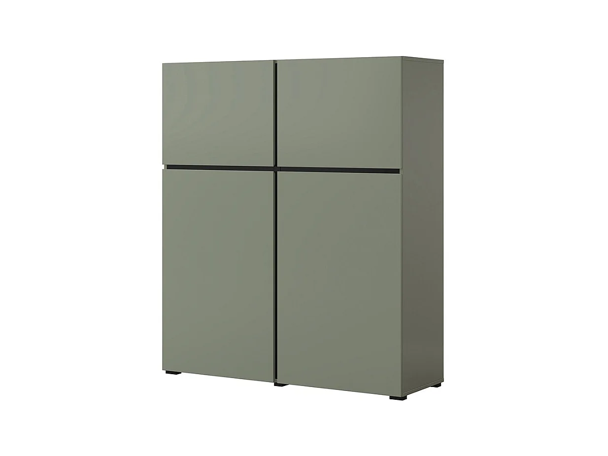 Buffet haut coloris vert sauge L120xH140xP40 collection HAVANA. Bahut  haut design avec 4 portes.