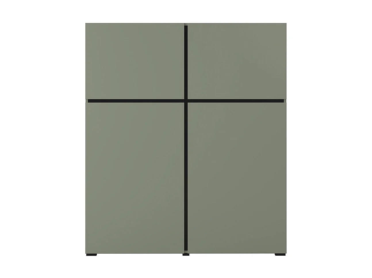 Buffet haut coloris vert sauge L120xH140xP40 collection HAVANA. Bahut  haut design avec 4 portes.