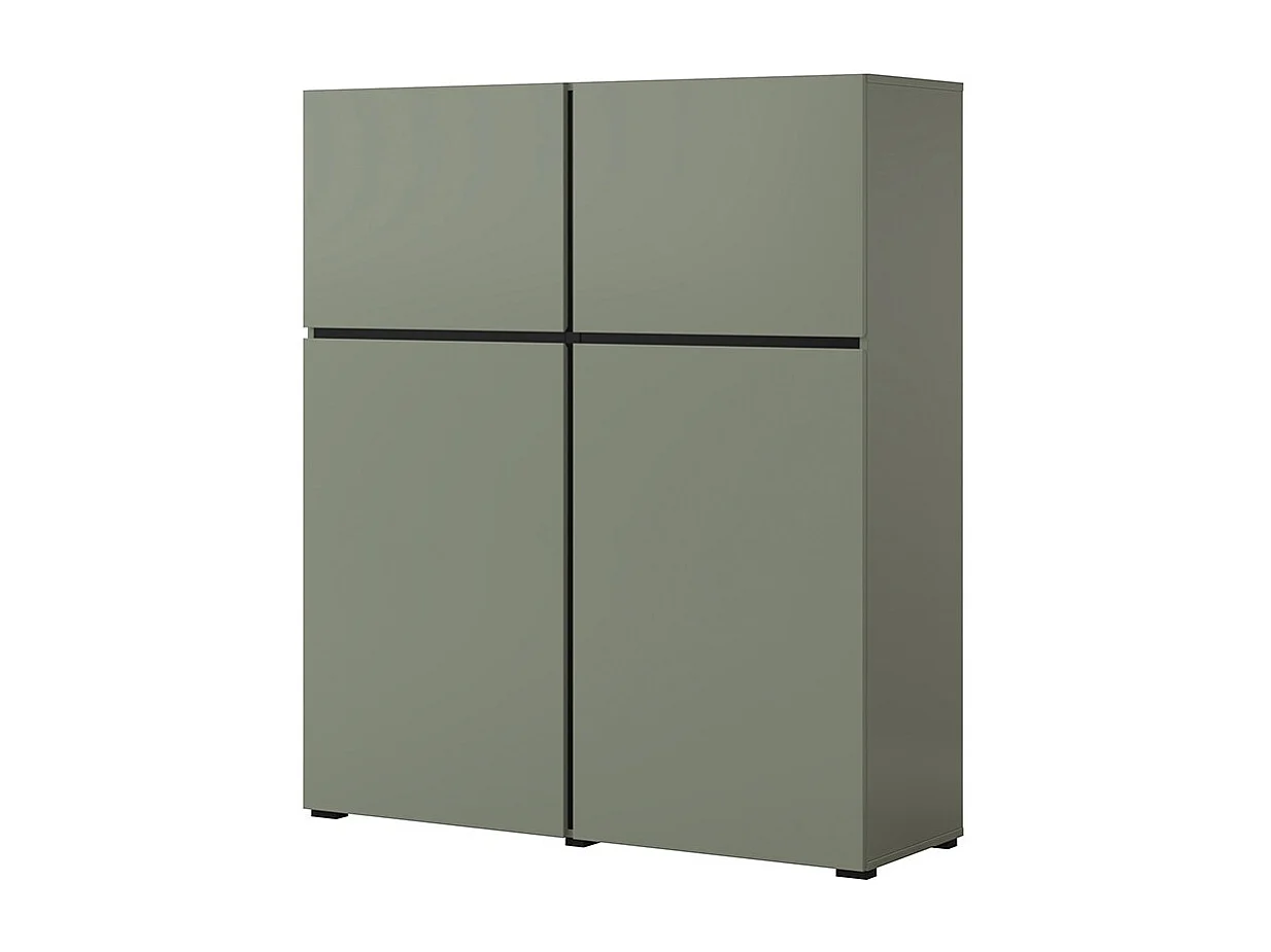 Buffet haut coloris vert sauge L120xH140xP40 collection HAVANA. Bahut  haut design avec 4 portes.