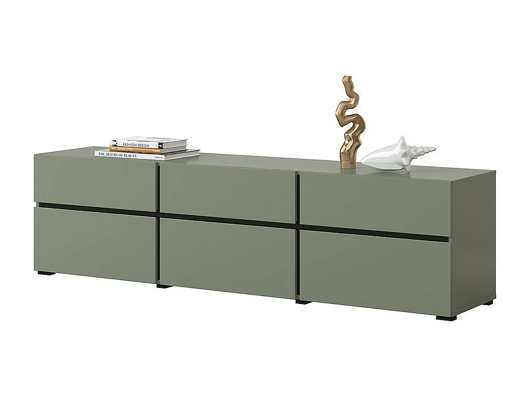 Ensemble de 3 meubles design coloris vert sauge pour salon collection HAVANA.