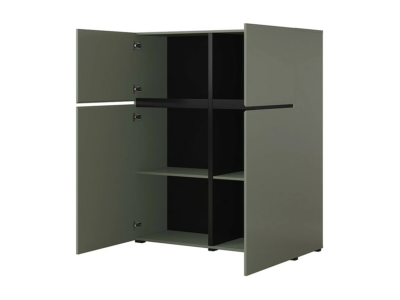 Ensemble de 3 meubles design coloris vert sauge pour salon collection HAVANA.