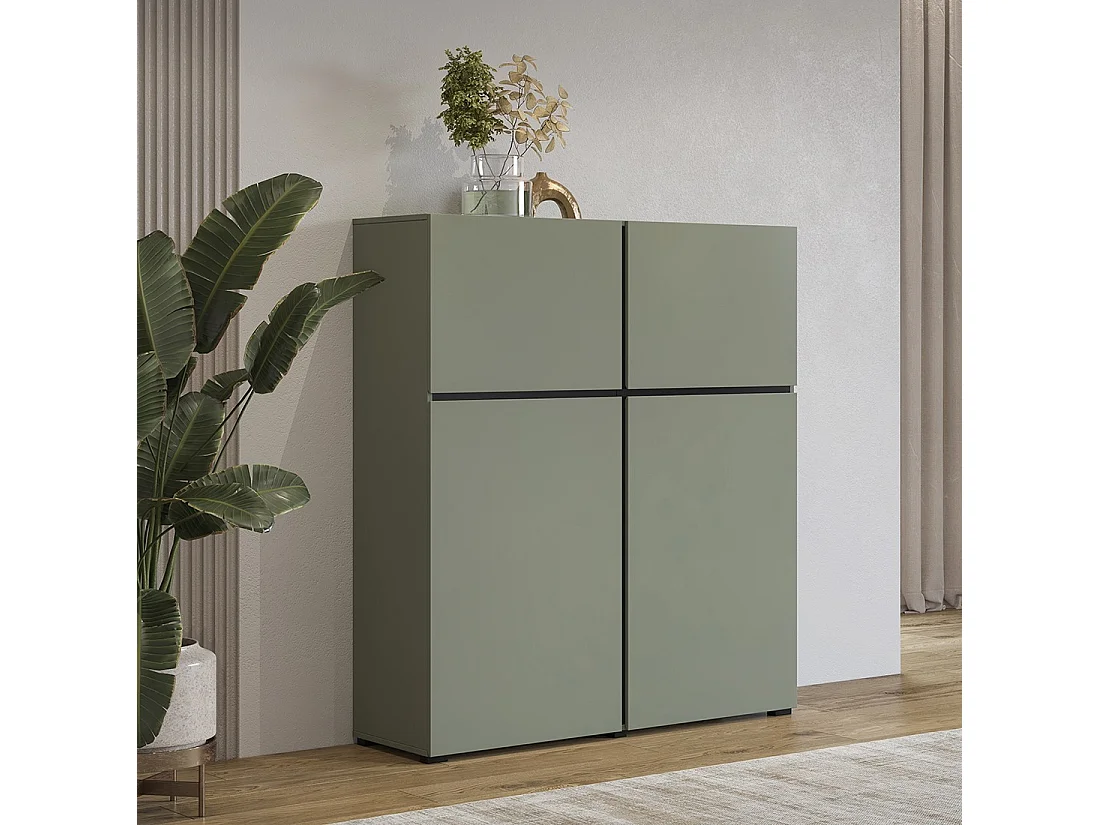 Ensemble de 3 meubles design coloris vert sauge pour salon collection HAVANA.