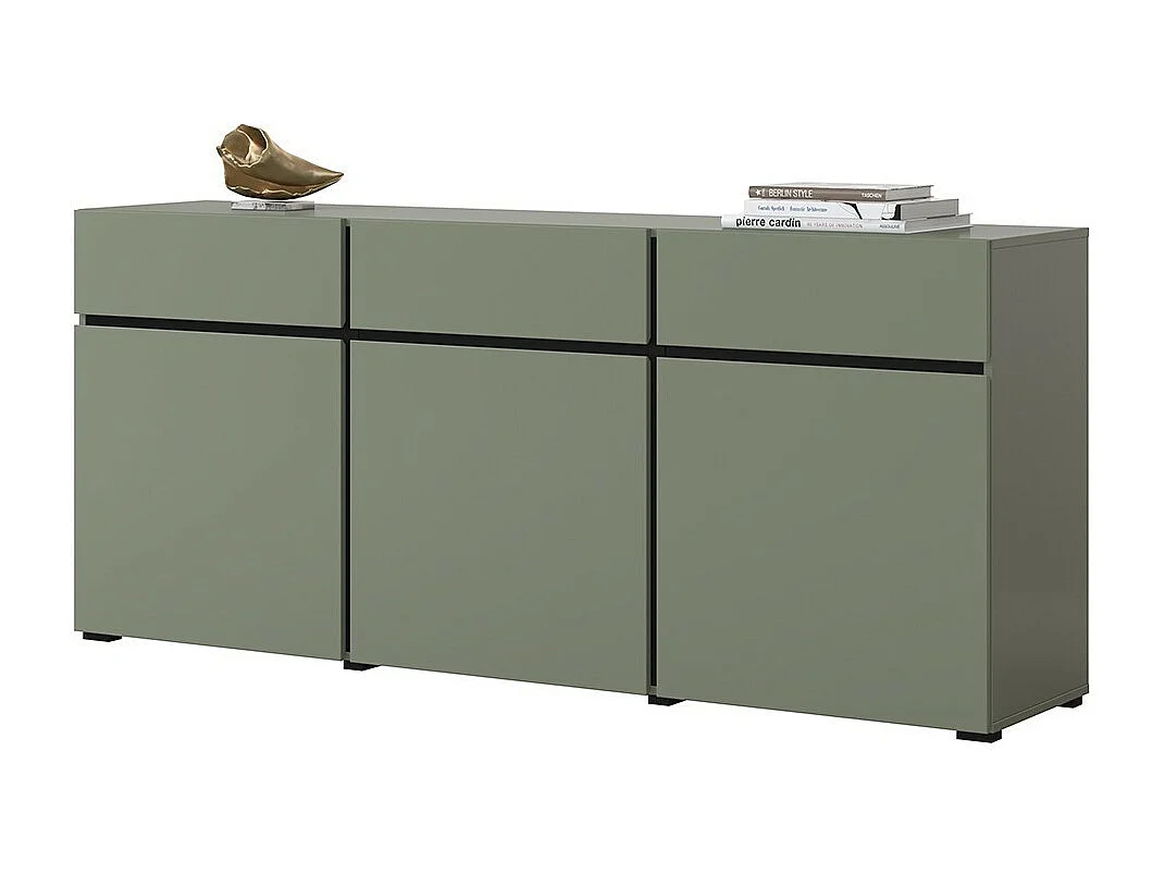 Ensemble de 3 meubles design coloris vert sauge pour salon collection HAVANA.