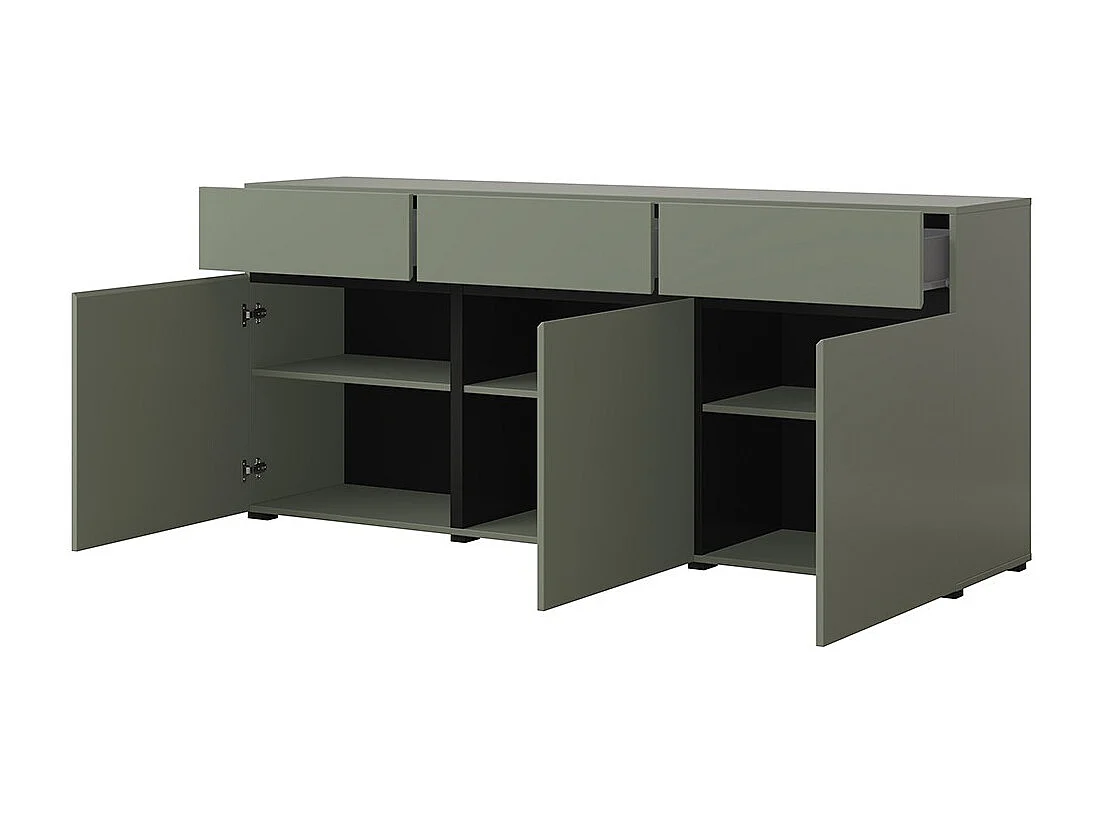 Ensemble de 3 meubles design coloris vert sauge pour salon collection HAVANA.