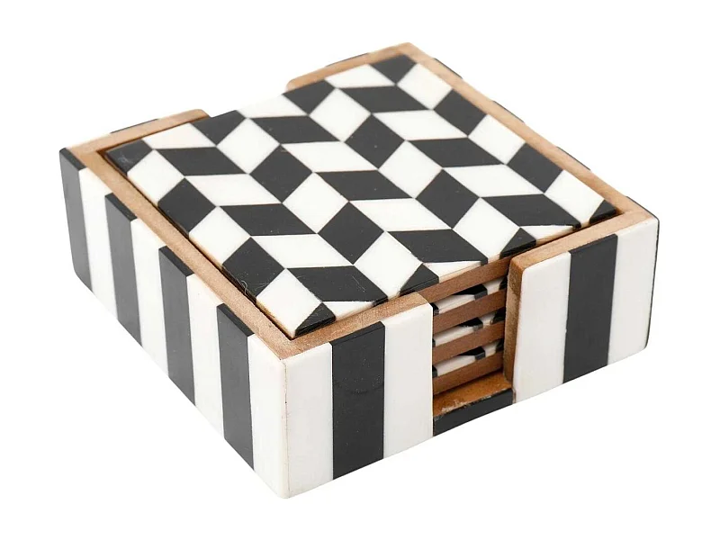 Set de 4 dessous de verre avec support