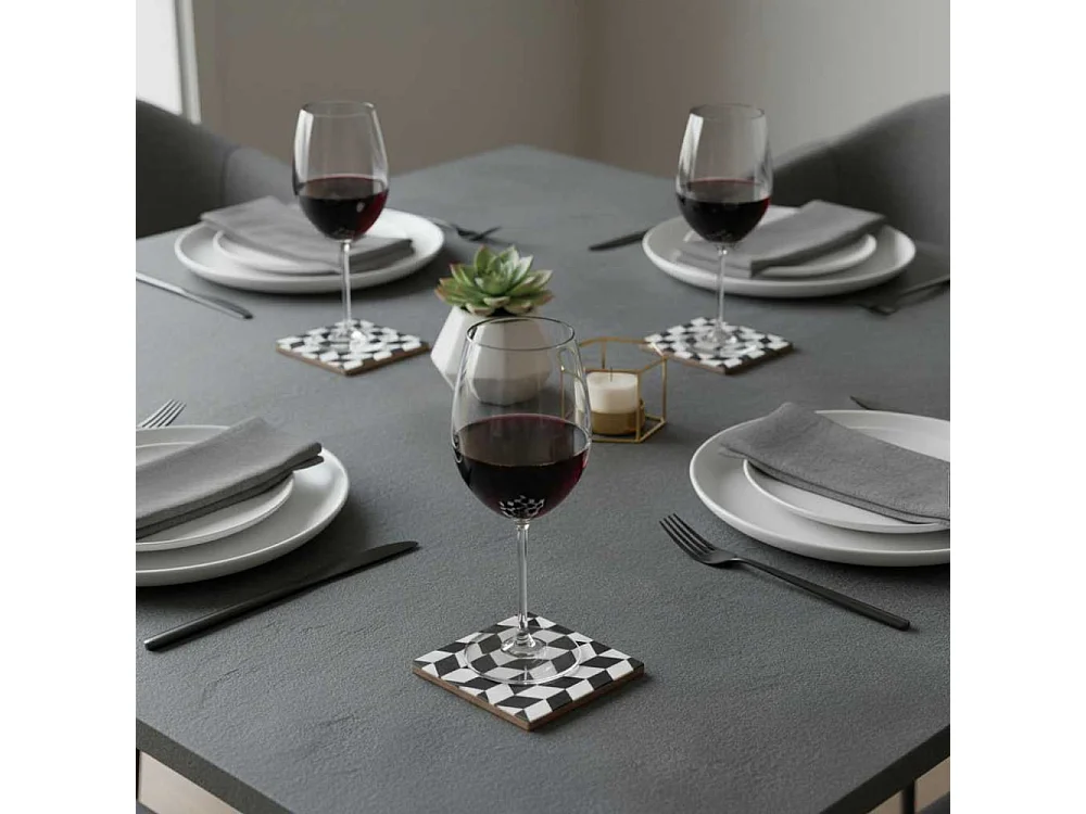 Set de 4 dessous de verre avec support