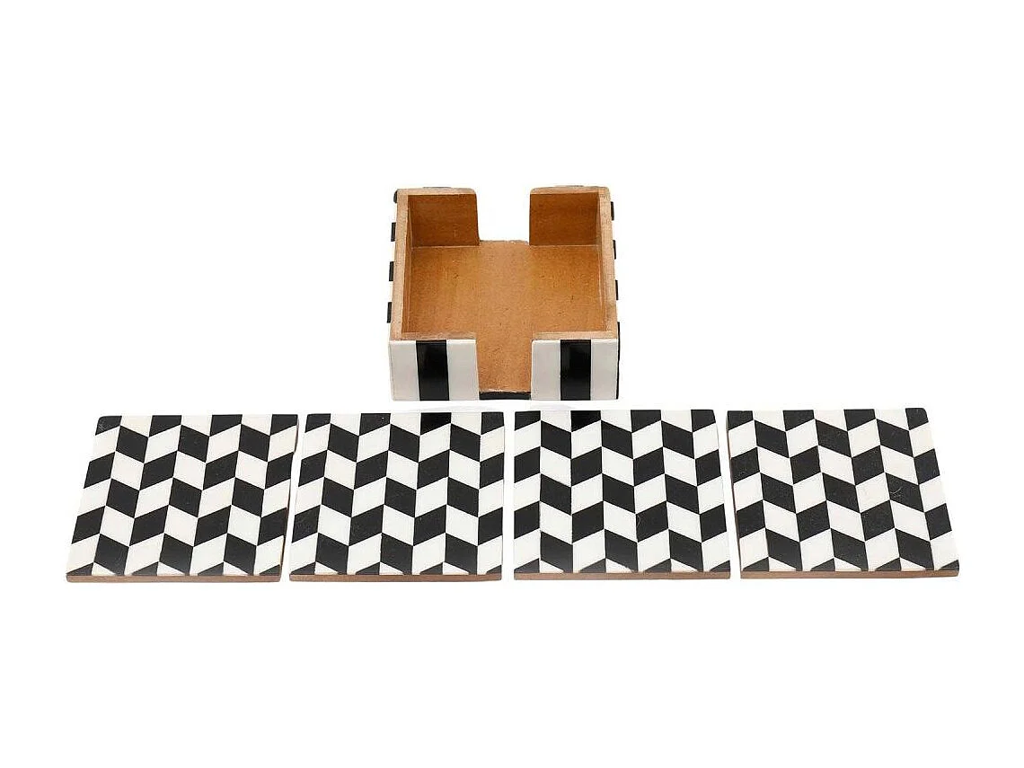 Set de 4 dessous de verre avec support