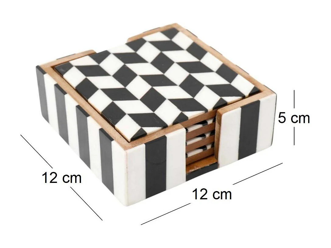 Set de 4 dessous de verre avec support