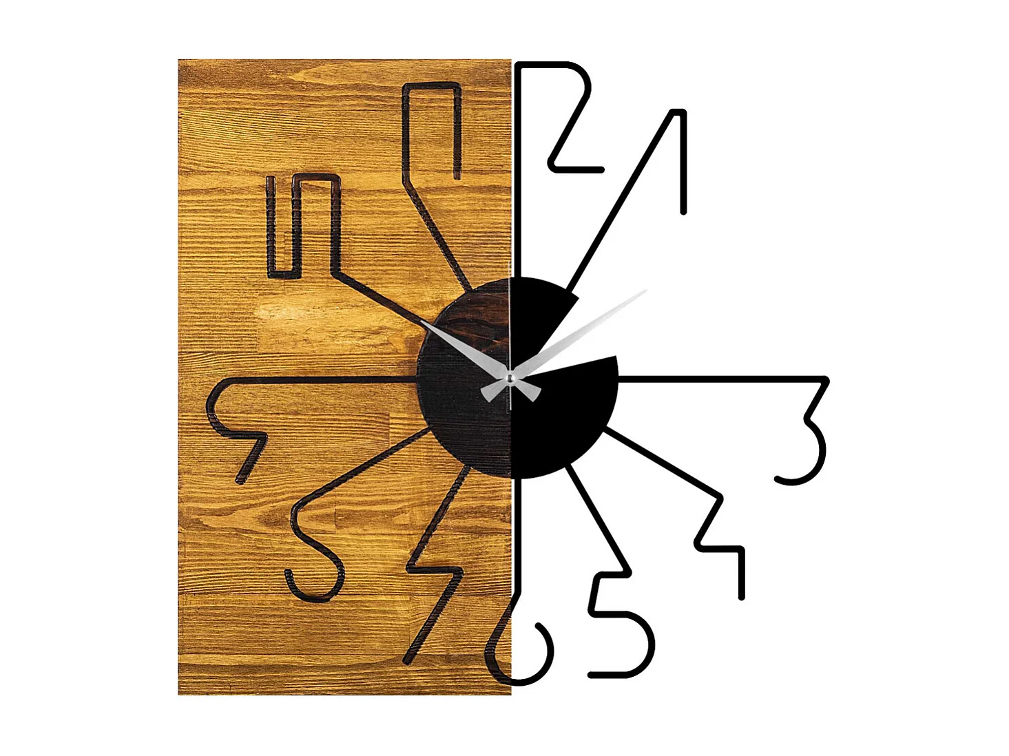 Horloge en bois et métal
