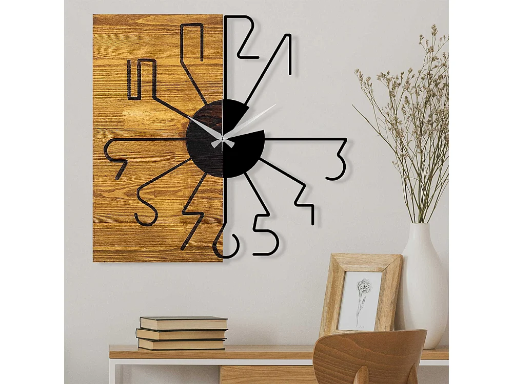 Horloge en bois et métal