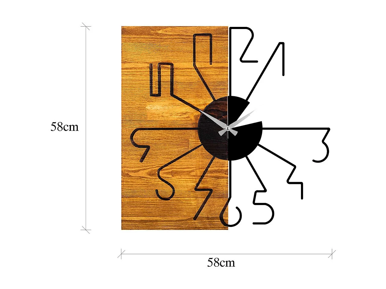 Horloge en bois et métal