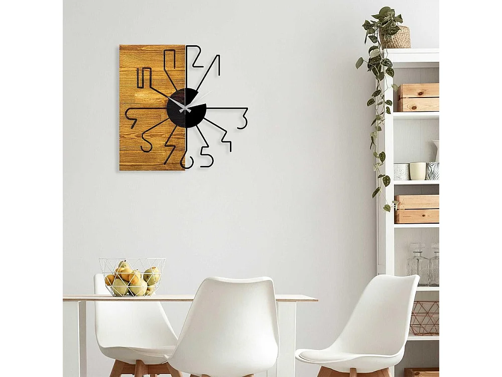Horloge en bois et métal