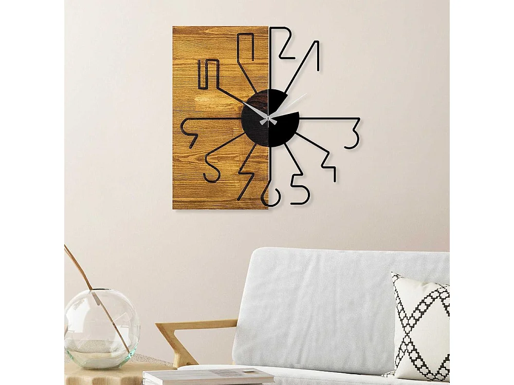 Horloge en bois et métal