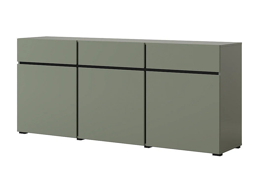 Buffet coloris vert sauge 180cm collection HAVANA. Bahut  design avec 3 portes et 3 tiroirs.