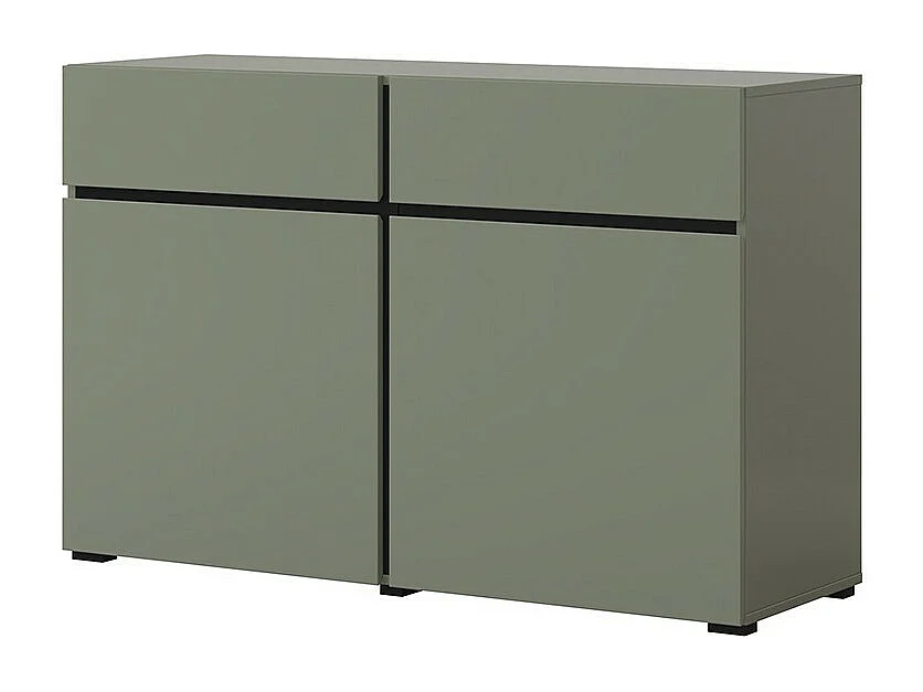 Buffet kleur saliegroen 120cm collectie HAVANA. Design dressoir met 2 deuren en 2 laden.
