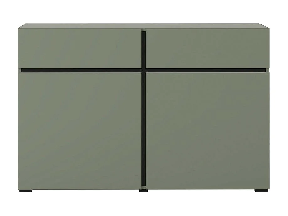 Buffet kleur saliegroen 120cm collectie HAVANA. Design dressoir met 2 deuren en 2 laden.