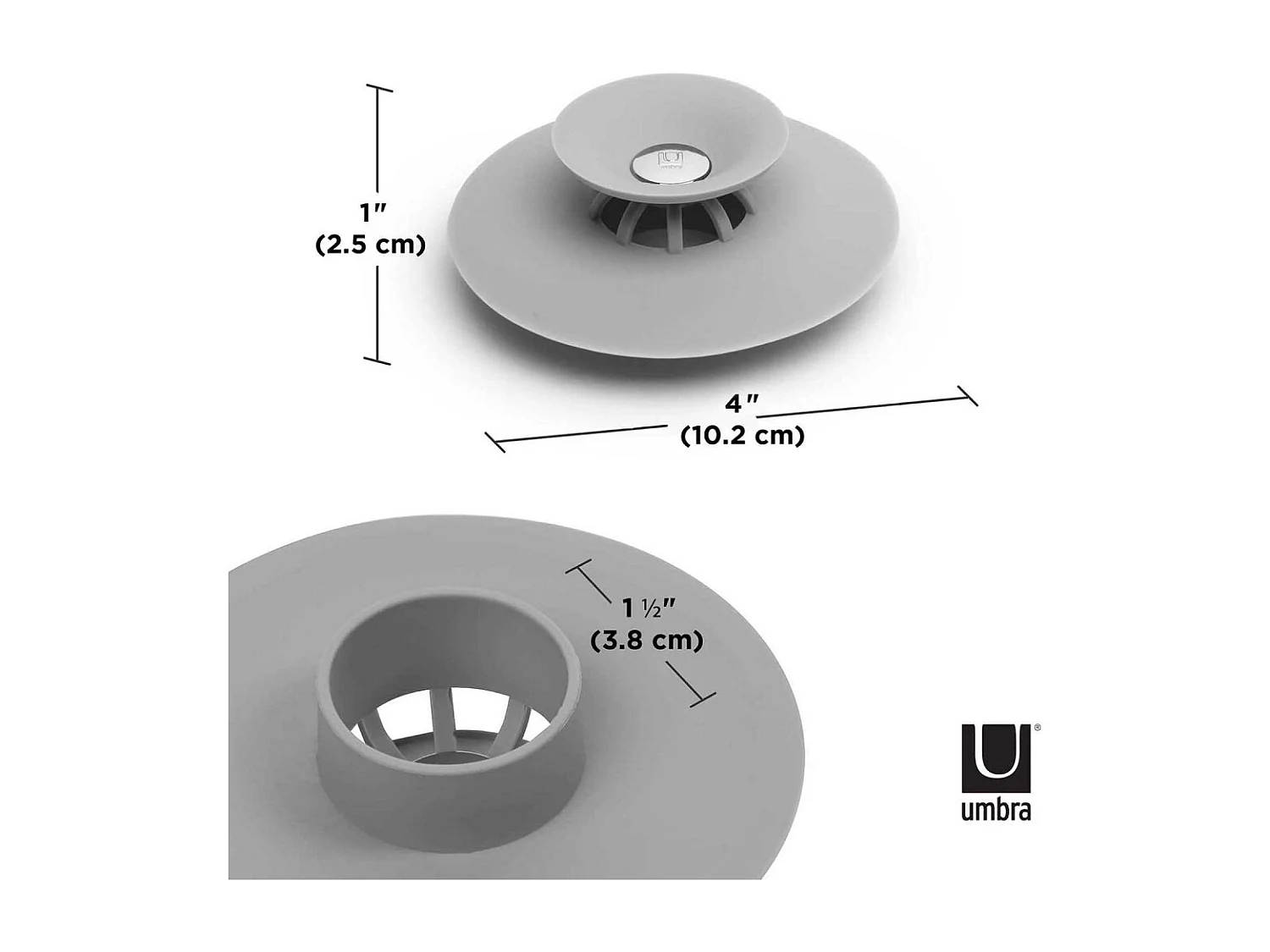 Haarfilter und Duschstöpsel 2 in 1 Grau