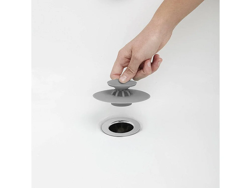 Haarfilter und Duschstöpsel 2 in 1 Grau